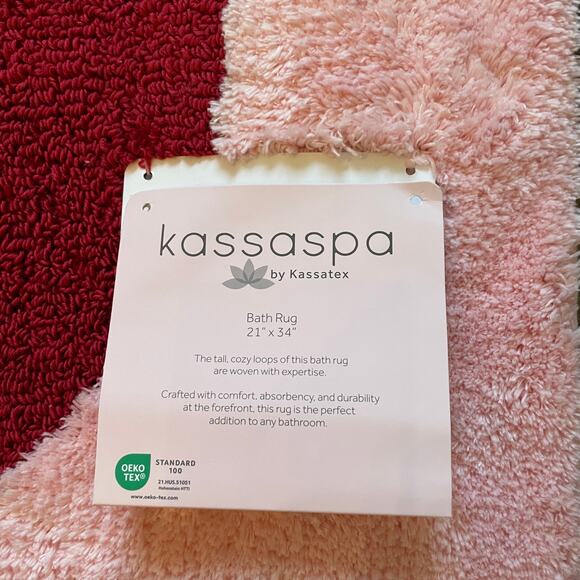 Pink Valentines Day Red Lips Bath Rug 21x34 Non Slip Bath Mat by Kassa Spa New - Picture 10 of 10